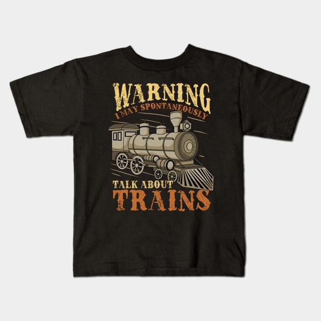 Trains Railroad Train Lover Kids T-Shirt by KAWAIITEE